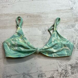 Hollister Sea-foam Green Swirl Tie Dye Bikini Top